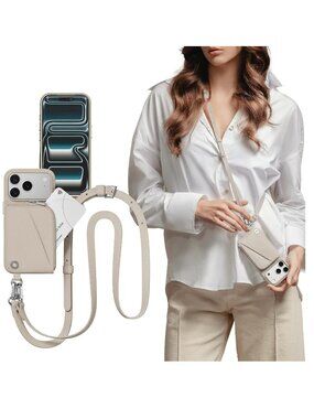 iPhone 17 Pro Crossbody Wallet Phone Case - Coin Purse - Card Holder - Black NEW